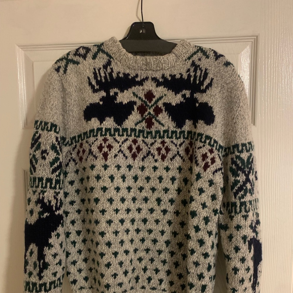 Ralph Lauren Gray and Green Patterned Sweater